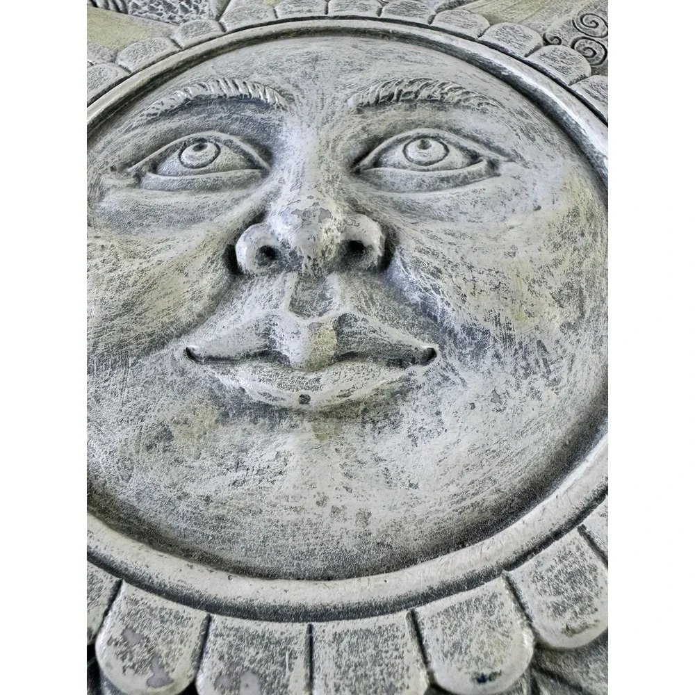 Vintage NCE Sun Face Celestial Wall Plaque Whimsigoth Resin Decor 11.5